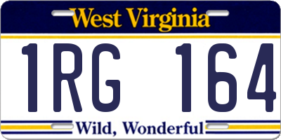 WV license plate 1RG164