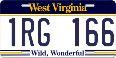 WV license plate 1RG166