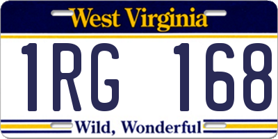 WV license plate 1RG168