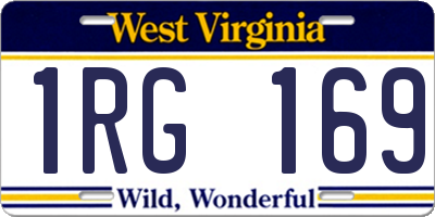 WV license plate 1RG169