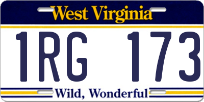 WV license plate 1RG173