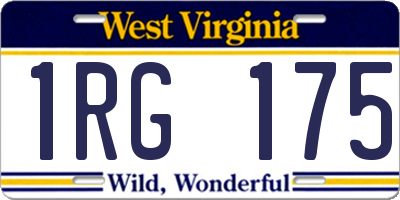 WV license plate 1RG175