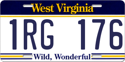 WV license plate 1RG176