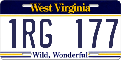 WV license plate 1RG177