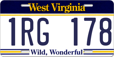 WV license plate 1RG178