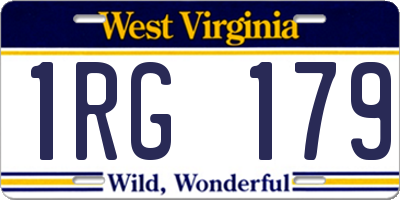 WV license plate 1RG179