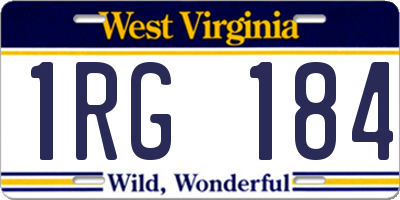 WV license plate 1RG184