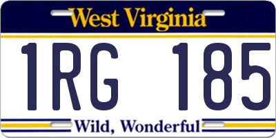 WV license plate 1RG185
