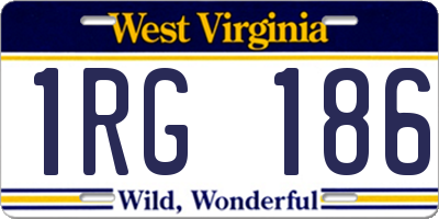 WV license plate 1RG186
