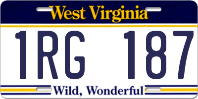 WV license plate 1RG187