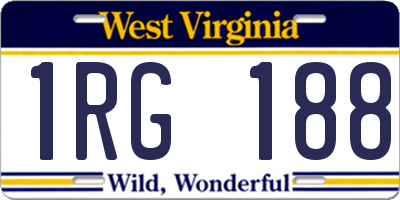 WV license plate 1RG188