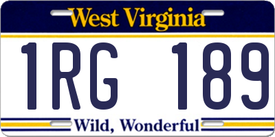 WV license plate 1RG189