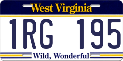 WV license plate 1RG195