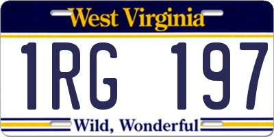 WV license plate 1RG197