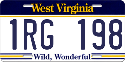 WV license plate 1RG198
