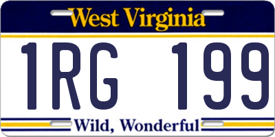 WV license plate 1RG199