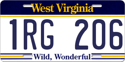 WV license plate 1RG206
