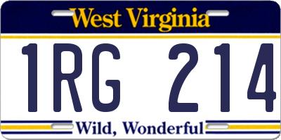 WV license plate 1RG214