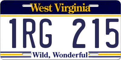 WV license plate 1RG215