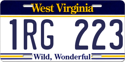 WV license plate 1RG223