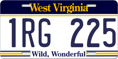 WV license plate 1RG225