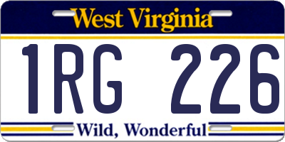 WV license plate 1RG226