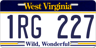 WV license plate 1RG227