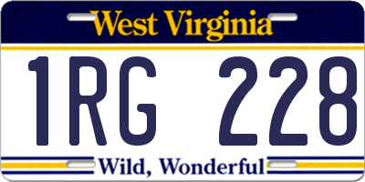 WV license plate 1RG228