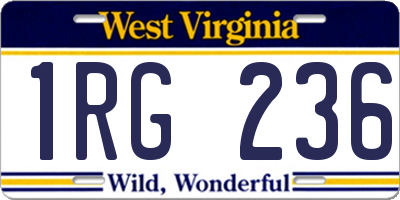WV license plate 1RG236