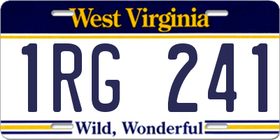 WV license plate 1RG241