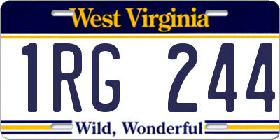 WV license plate 1RG244