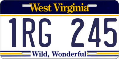 WV license plate 1RG245