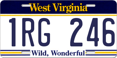 WV license plate 1RG246
