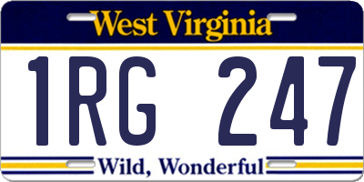 WV license plate 1RG247