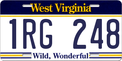 WV license plate 1RG248