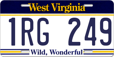 WV license plate 1RG249