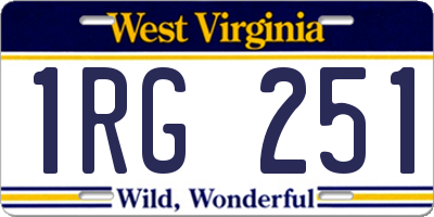 WV license plate 1RG251