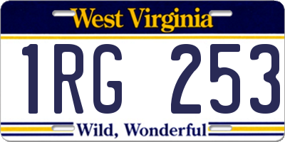 WV license plate 1RG253