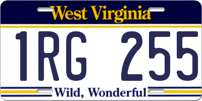 WV license plate 1RG255