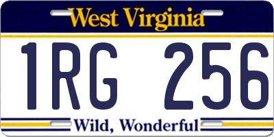 WV license plate 1RG256