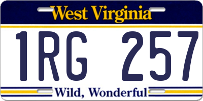 WV license plate 1RG257