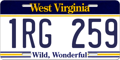 WV license plate 1RG259