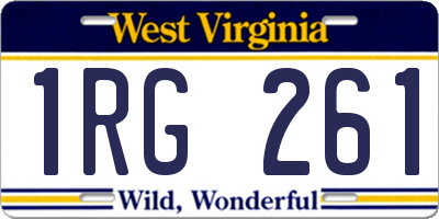 WV license plate 1RG261