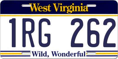 WV license plate 1RG262