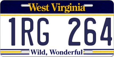 WV license plate 1RG264