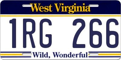 WV license plate 1RG266