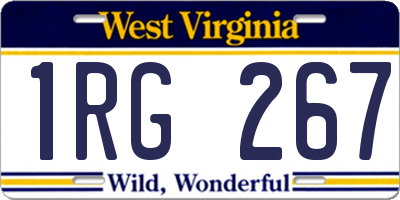 WV license plate 1RG267