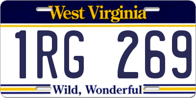 WV license plate 1RG269
