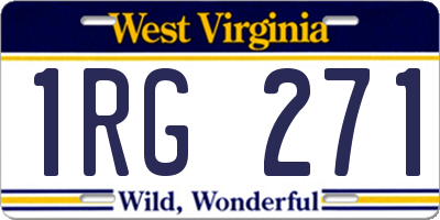 WV license plate 1RG271