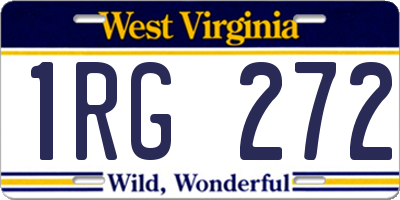 WV license plate 1RG272